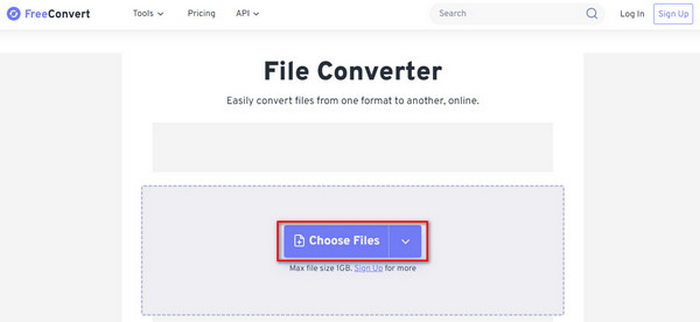 Upload WMV to Freeconvert
