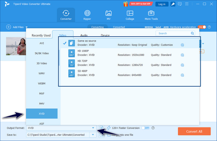 Choose Xvid Settings