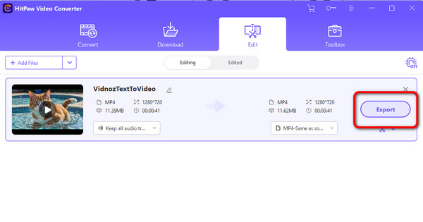 Export Saving Process