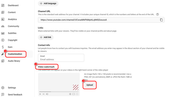 Customization Upload Video Watermark