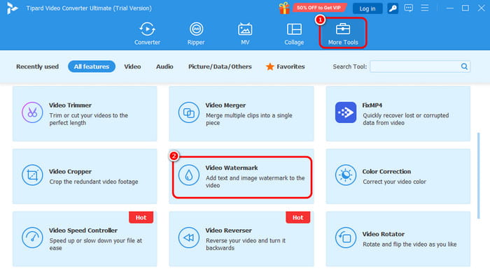 More Tools Video Watermark Tipard