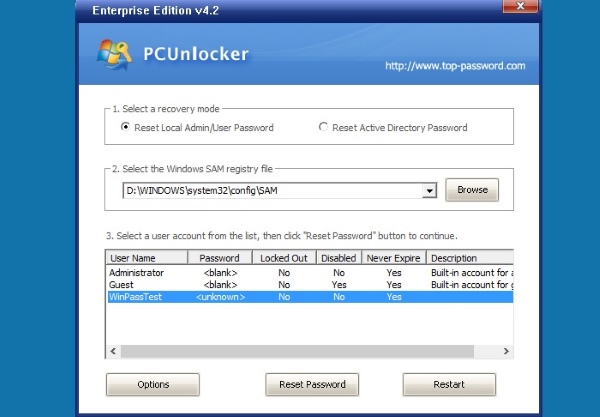 PCUnlocker-interface